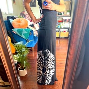 Maxi dress with tie-dye